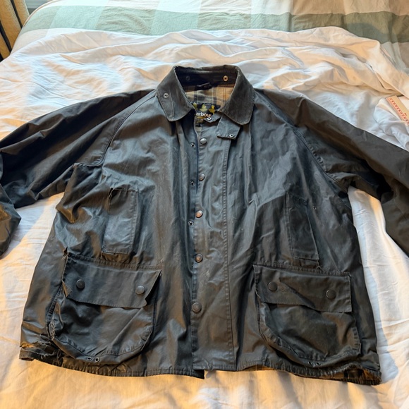Barbour Beaufort Jacket Men's A196 Navy Blue England Size C52/132cm 2XL Vintage